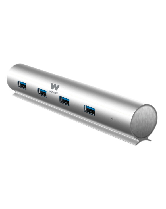 USB Hub Woxter PE26-142 White Silver Aluminium (1 Unit) 1