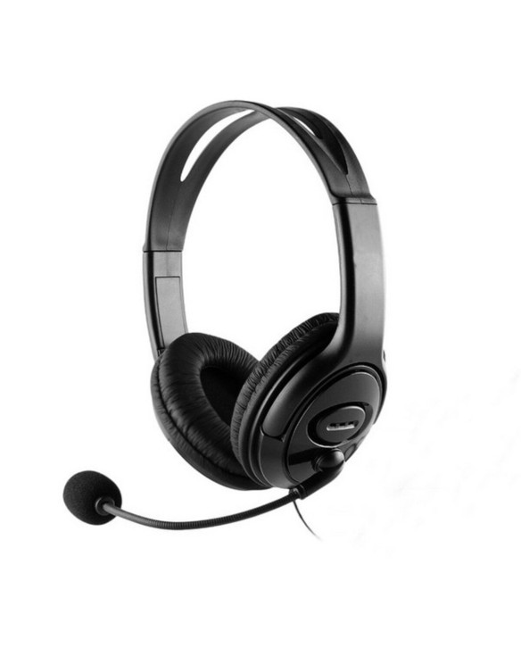 Headphones with Microphone CoolBox Coolchat U1 Black 1