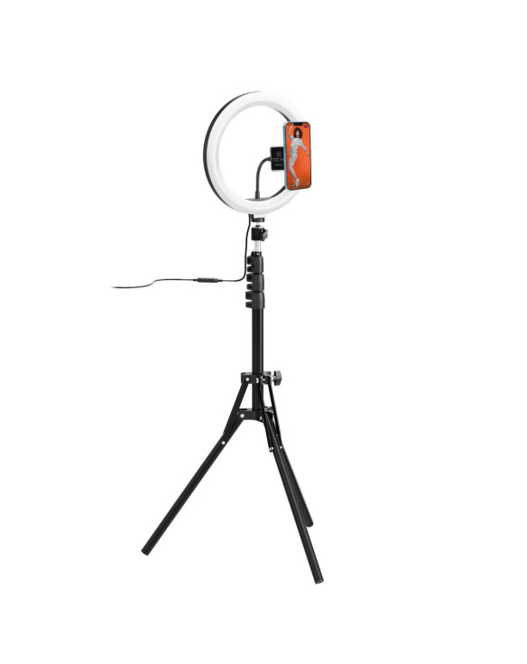 Selfie Ring Light Anneau de Lumière avec Triepied et Télécommande Celly CLICKGHOSTUSBBK 1