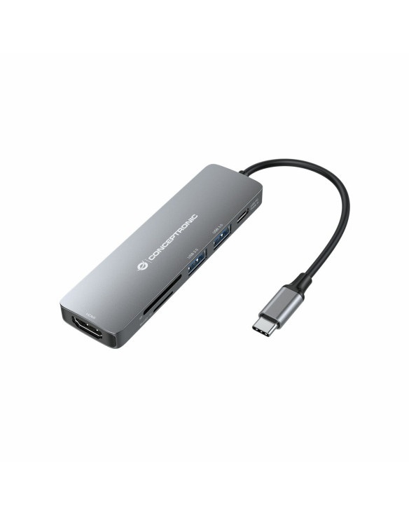 Hub USB Conceptronic DONN11G Gris 1