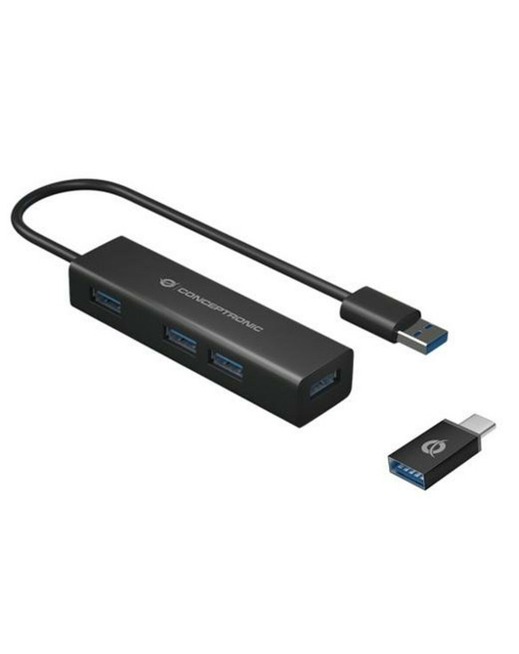 USB Hub Conceptronic Black 1