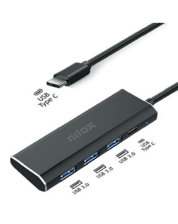 Hub USB Nilox NXHUBUSBC03 Schwarz 1