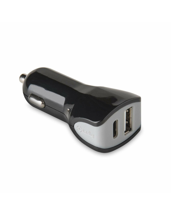 Car Charger Celly   Black 17 W 1