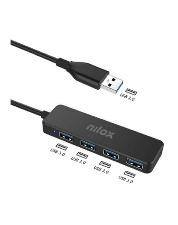 4-Port USB Hub Nilox NXHUB402 Schwarz 1