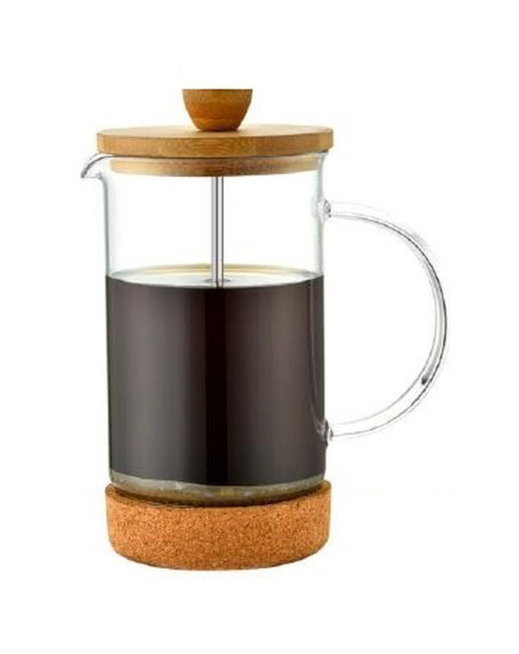 Kolben-Kaffeemaschine DKD Home Decor Durchsichtig natürlich Bambus Borosilikatglas 350 ml 16 x 9 x 18,5 cm 1