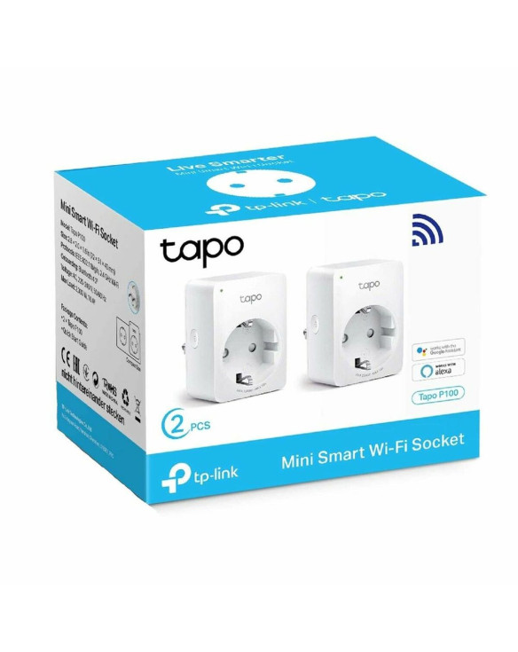 Intelligenter Stecker TP-Link MINI SMART Tapo P100 2900W WLAN Weiß (2 uds) 1