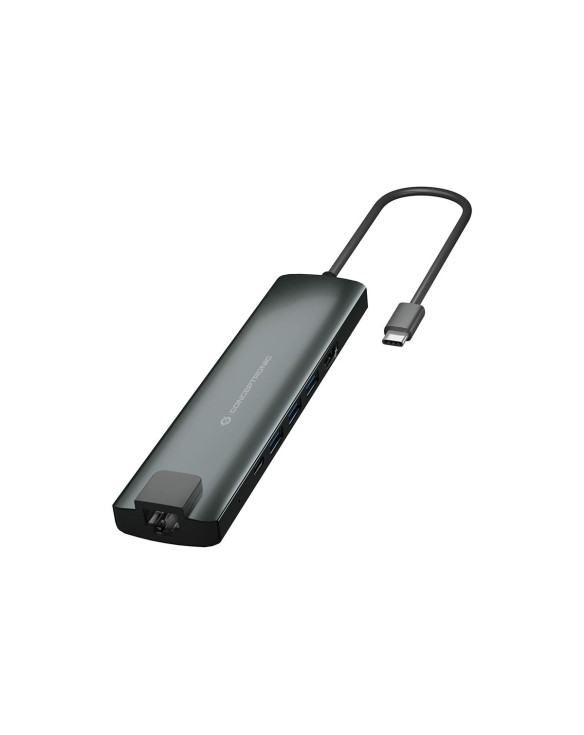 Hub USB Conceptronic DONN06G Gris 9 en 1 1