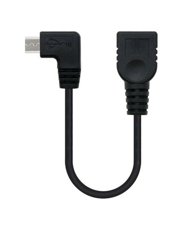 Câble USB 2.0 A vers USB B NANOCABLE CABLE USB 2.0 OTG ACODADO, TIPO MICRO B/M-A/H, NEGRO, 15 CM 15 cm Noir Prise Mâle/Prise Fem
