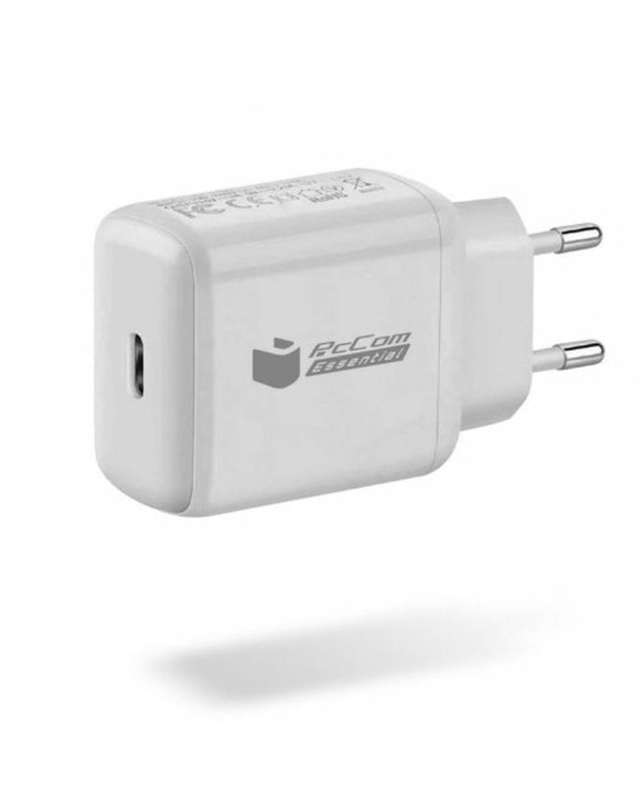 Wall Charger + USB-C Cable PcCom White 20 W 1