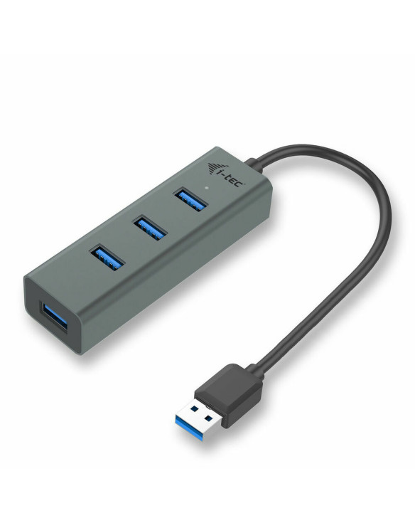 Hub USB i-Tec U3HUBMETAL403 Noir Gris 1