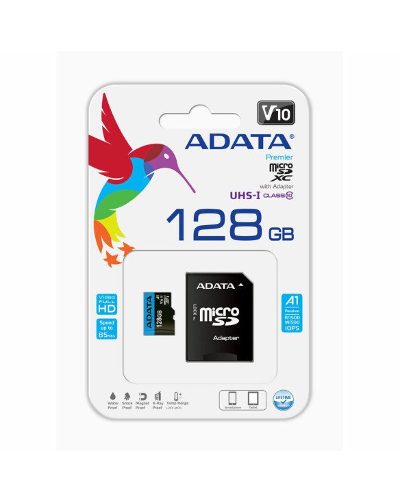 Micro SD Memory Card with Adaptor Adata CLASS10 128 GB 1